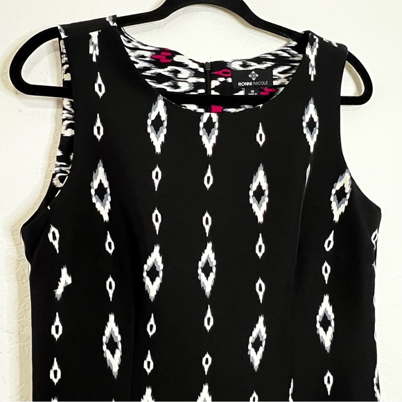 Ronni Nicole Midi Dress Black & Pink Sleeveless Whimsigoth Lined Party Size 12 - Picture 3 of 9